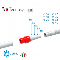 Муфта для дренажного шланга (прямой фитинг) Tecnosystemi