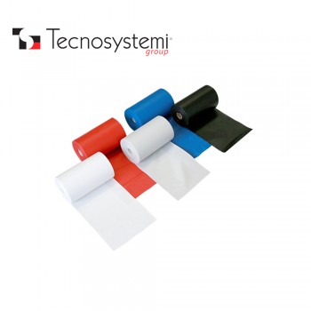 Лента красная ПВХ без клея 25м X 10см Tecnosystemi
