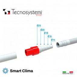 Муфта для дренажного шланга D18 (прямой фитинг) Tecnosystemi-foto2