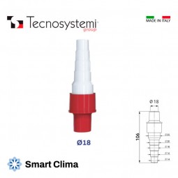 Муфта для дренажного шланга D18 (прямой фитинг) Tecnosystemi