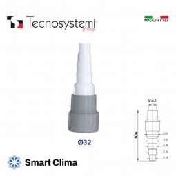 Муфта для дренажного шланга D32 (прямой фитинг) Tecnosystemi