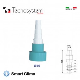 Муфта для дренажного шланга D40 (прямой фитинг) Tecnosystemi