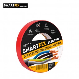 Изолента SmartFix ELECTRO 150 мкм, ПВХ 15мм х 20м, SFE152Y красная