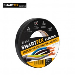 Изолента SmartFix ELECTRO 150 мкм, ПВХ 15мм х 20м, SFE152R чёрный