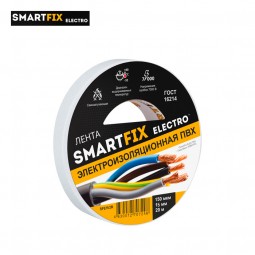 Изолента SmartFix ELECTRO 150 мкм, ПВХ 15мм х 20м, SFE152B белая