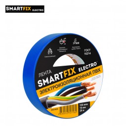 Изолента SmartFix ELECTRO 150 мкм, ПВХ 19мм х 20м, SFE192G синяя