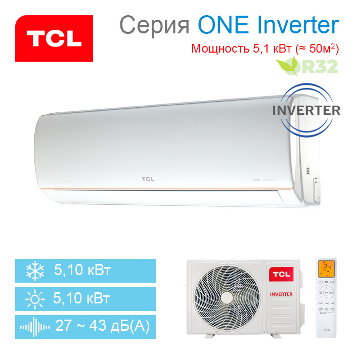 Сплит-система TCL ONE Inverter TAC-18HRID/E1 / TACO-18HID/E1 настенный тип