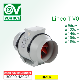 Вентилятор канальный Vortice Lineo T V0